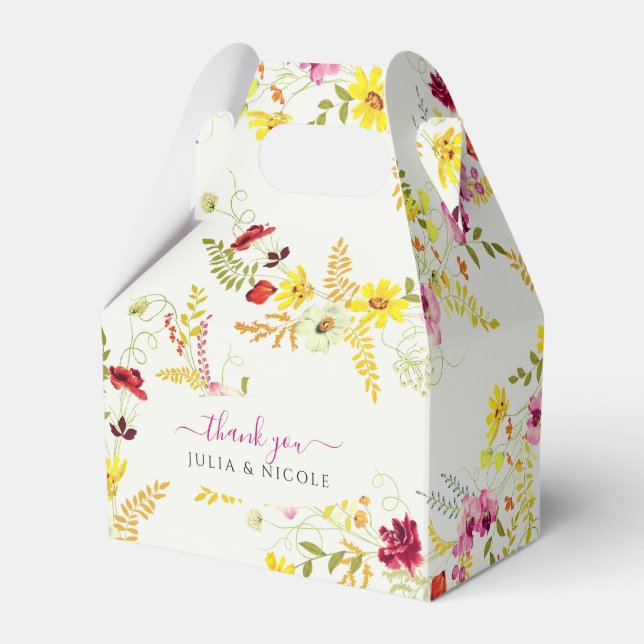 Caja Para Regalos Flores de orquídeas violetas rosadas salvajes Boda (Front Side)