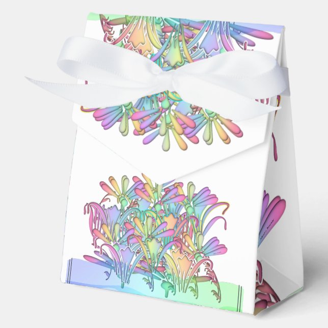 Caja Para Regalos Flores de Pastel Blancas Boda    (Anverso)