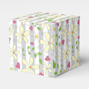 Caja Para Regalos Flores de primavera manzanilla margarita doodles f