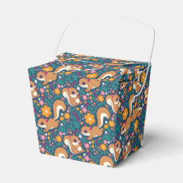 Caja Para Regalos Flores de primavera y ardillas