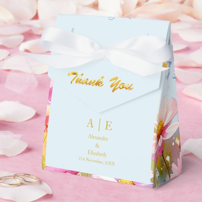 Caja Para Regalos Flores de secuencia de comandos de agradecimiento  (Boda)