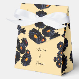 Caja Para Regalos Flores de terciopelo negro Favor Box