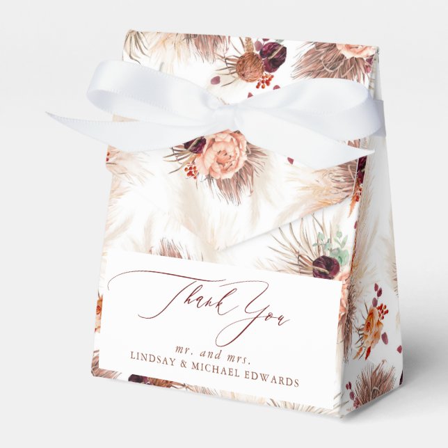 Caja Para Regalos Flores de terracota de hierba de Pampas Tropical (Front Side)