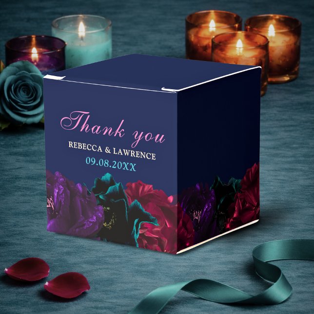 Caja Para Regalos Flores de tono de joya para boda (Subido por el creador)