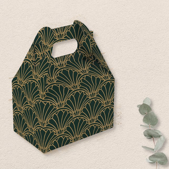 Caja Para Regalos Flores de ventilador de estilo Art Déco verde esme (Subido por el creador)