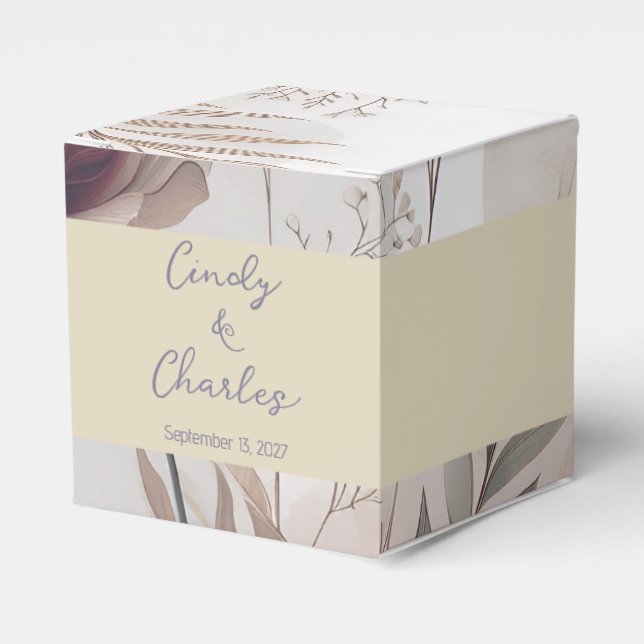 Caja Para Regalos Flores elegantes (Costado Anverso)