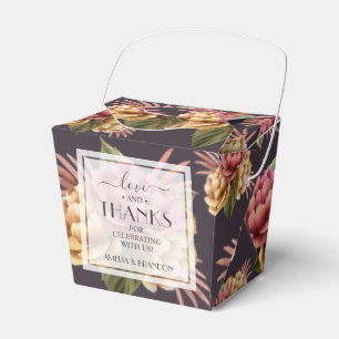 Caja Para Regalos Flores elegantes de peones en morado