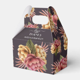 Caja Para Regalos Flores elegantes de peones en morado