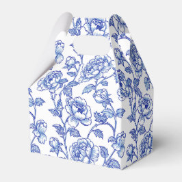 Caja Para Regalos Flores florales de Chinoiserie azul y blanca