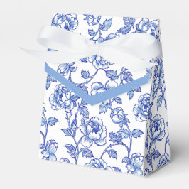 Caja Para Regalos Flores florales de Chinoiserie azul y blanca