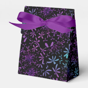 Caja Para Regalos Flores florales de color púrpura de Aqua Retro
