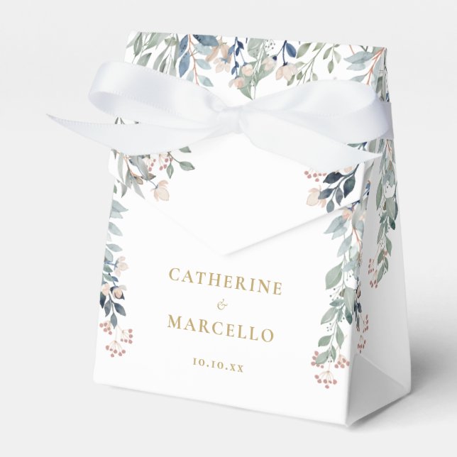 Caja Para Regalos Flores Florales Elegante Boda Gold (Front Side)