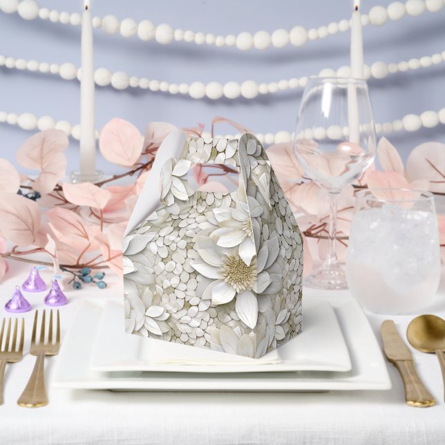 Caja Para Regalos Flores Gold White Lotus (Boda)