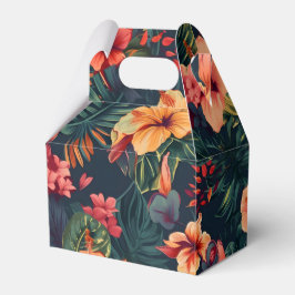 Caja Para Regalos Flores Hibiscus, Patrón Floral Tropical