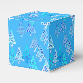 Caja Para Regalos Flores modernas árboles de Navidad - azul cielo