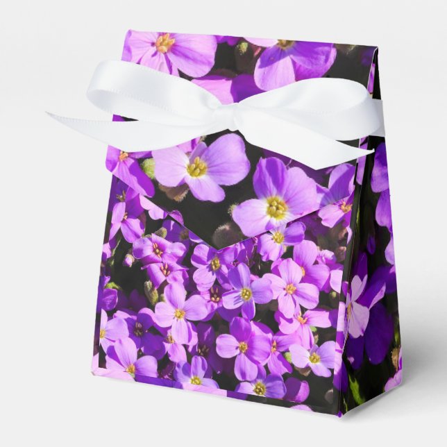 Caja Para Regalos Flores moradas (Front Side)