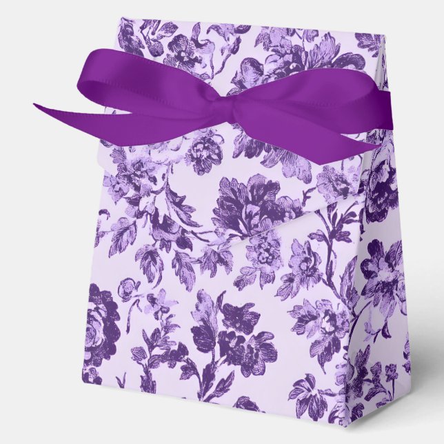 Caja Para Regalos Flores Moradas (Anverso)