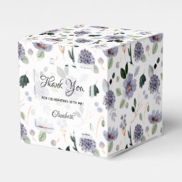 Caja Para Regalos Flores Moradas Acuarela Chic