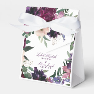 Caja Para Regalos Flores Moradas Exuberantes Boda Romántica