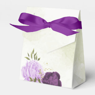 Caja Para Regalos flores moradas hojas verdes boda