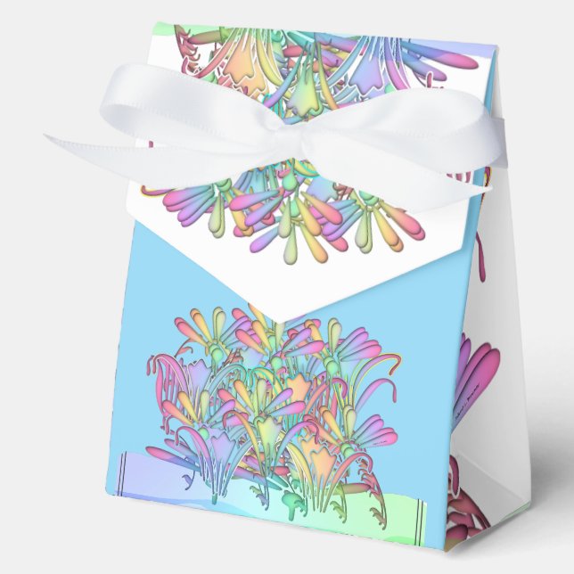 Caja Para Regalos Flores pastel azul claro (Anverso)