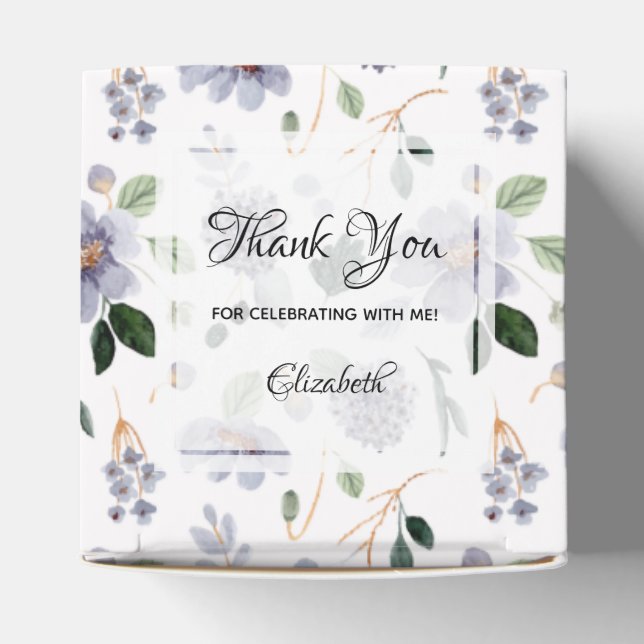 Caja Para Regalos Flores púrpuras de lavanda acuarela (Parte superior)