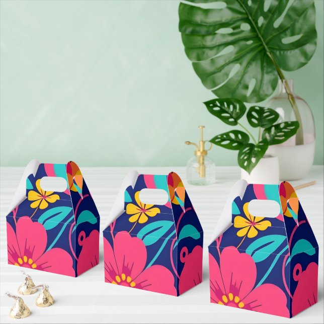 Caja Para Regalos Flores retro brillantes y audaces - Estilo dopamin (Múltiple)