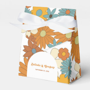 Caja Para Regalos Flores retro coloridas Boda de arco de los años 60
