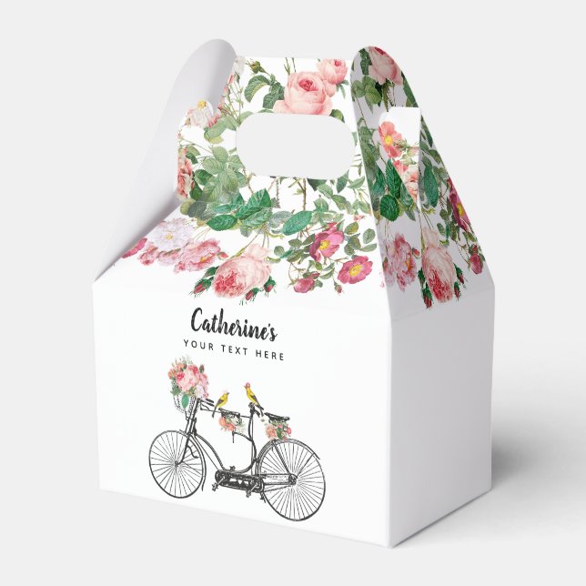 Caja Para Regalos Flores románticas de bicicleta veneciana pájaros (Front Side)