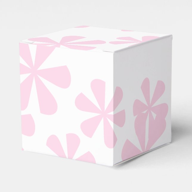 Caja Para Regalos flores rosa claro blanco elegante (Costado Anverso)