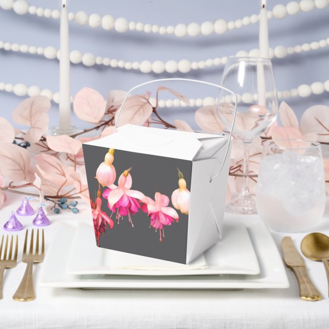 Caja Para Regalos Flores rosa y crema (Boda)