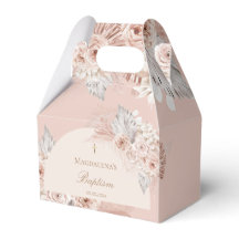 flores rosadas beige | Bautizo