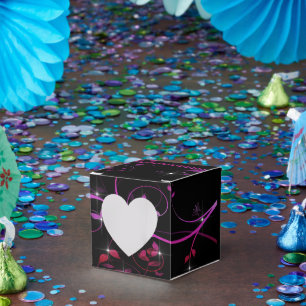 Caja Para Regalos Flores rosadas calientes