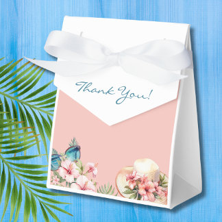 Caja Para Regalos Flores rosadas de playa Ducha tropical de novias