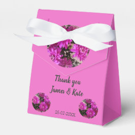Caja Para Regalos Flores rosadas fucsia Boda floral personalizada