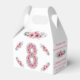 Caja Para Regalos Flores rosadas Gran oligogón verde Chica de cumple