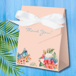 Caja Para Regalos Flores rosadas tropicales Beach Bridal Shower