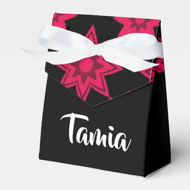 Caja Para Regalos Flores rosas en negro (Front Side)