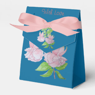 Caja Para Regalos Flores rosas y diseño de hojas arte original de pi