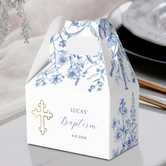 Caja Para Regalos Flores silvestres azules francesas Bautismo (Subido por el creador)