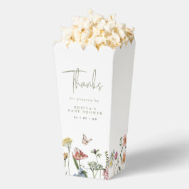Caja Para Regalos Flores silvestres Baby Shower Gracias Popcorn