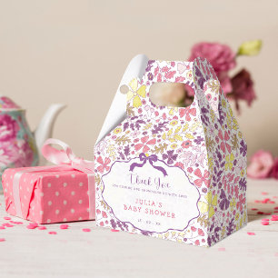 Caja Para Regalos Flores Silvestres de Arco Rosa Púrpura Baño de Beb
