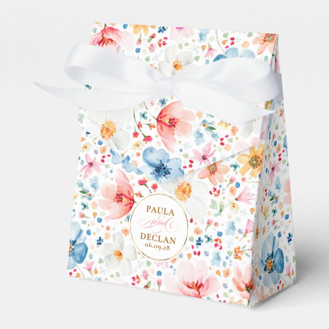 Caja Para Regalos Flores silvestres Elegante Boda romántico Boho Flo (Front Side)