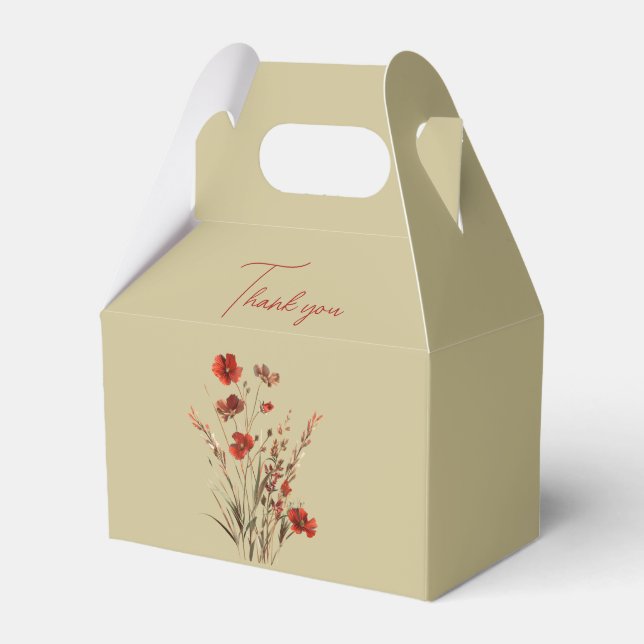 Caja Para Regalos Flores silvestres Gracias Boda Gift (Front Side)