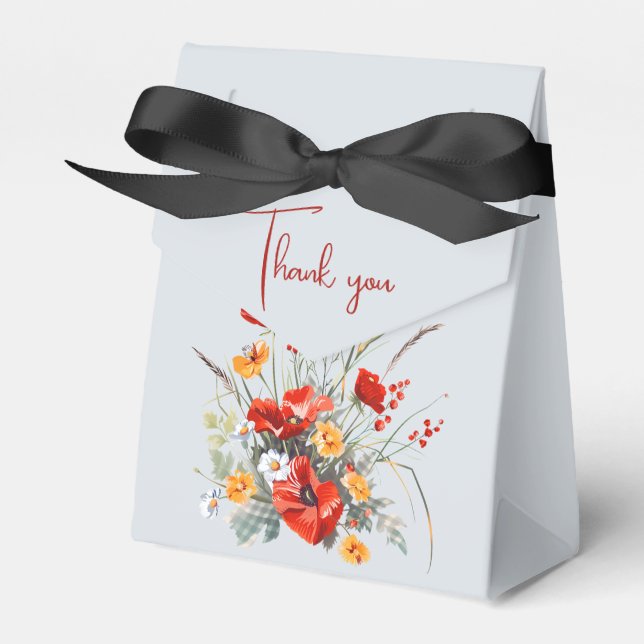 Caja Para Regalos Flores silvestres Gracias Boda Gift (Front Side)