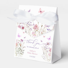 Caja Para Regalos Flores silvestres mariposa morada Baby Shower Grac