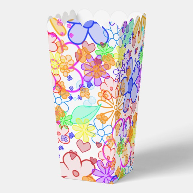 Caja Para Regalos Flores Sólidas / Patrón de flores 3 (Reverso )