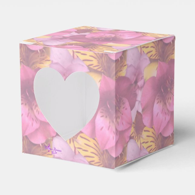 Caja Para Regalos Flores suaves Peekaboo Heart Square Favor Box (Anverso)