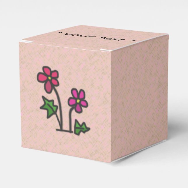 Caja Para Regalos Flores suaves rosadas (Costado Anverso)
