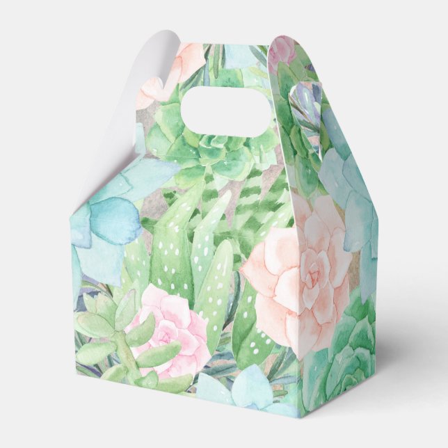 Caja Para Regalos Flores suculentas | Magnífica acuarela (Reverso)